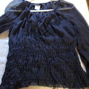 Vintage charcoal grey dressy blouse